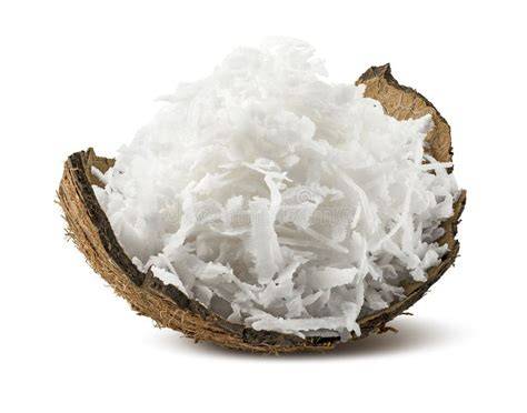 Kokosraspel auf Holzlöffel