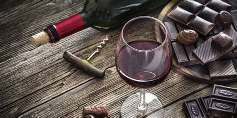 Kombination aus Wein und Schokolade