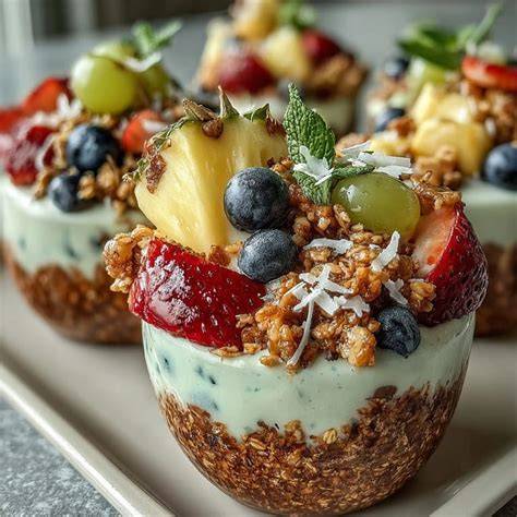 Kombinationsmöglichkeiten: Pudding, Obst, Granola als Toppings