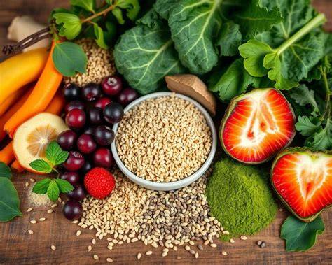 Kompakte Nährwert-Übersicht echter Superfoods im Konfekt