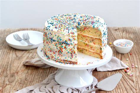 Konfettikuchen mit bunten Streuseln