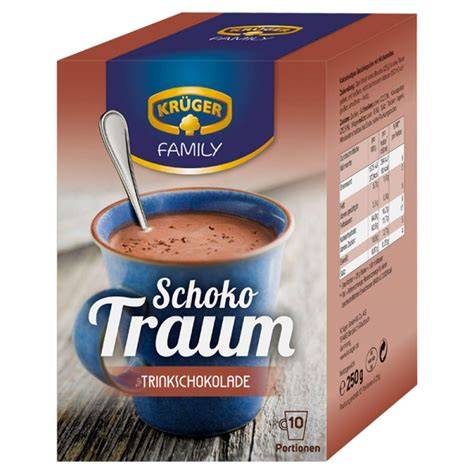 Krüger Trinkschokolade - Zutatenübersicht und Produktabbildung