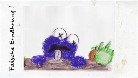 Krümelmonster mit Obst und Gemüse