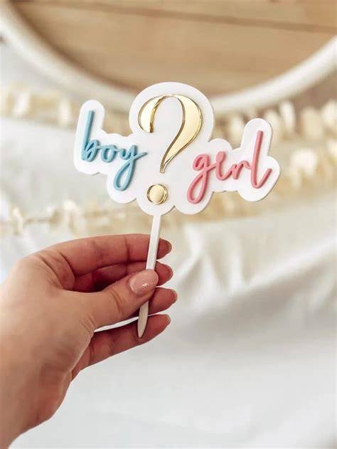 Kreative Deko Gender Reveal Cake, Streusel, Caketopper