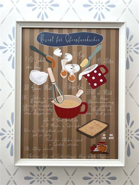 Kreatives Rezeptposter: Erdbeer-Schokoladen-Desserts und Zubereitungszeiten