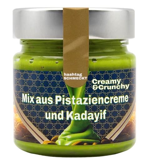 Krokantes geröstetes Kadayif und Pistaziencreme