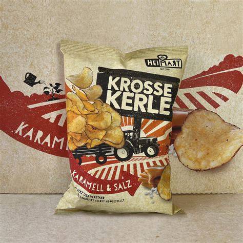 Krosse Kerle Karamell & Salz Verpackung und Chips im Detail