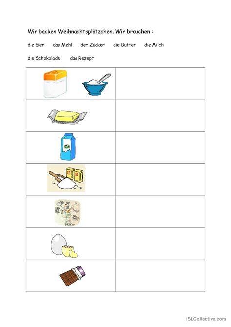 Kuchen Backzutaten und Vokabeln Infografik