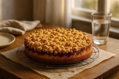 Kuchen im Ofen - Streusel werden goldbraun