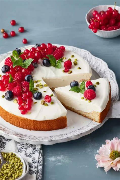 Kuchen mit Bambusspießen fixiert und abgedeckt