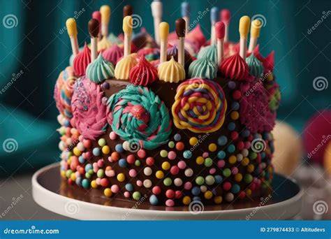 Kuchen mit Götterspeisespiegel in verschiedenen Farben