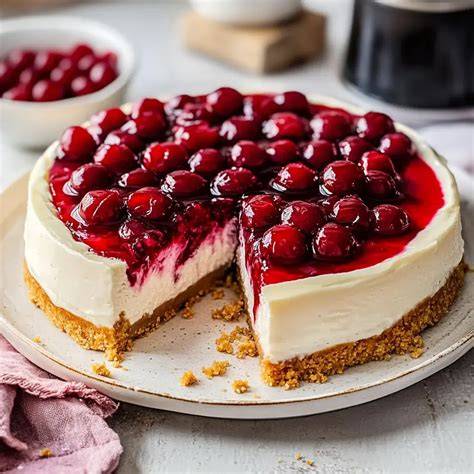 Kuchen ohne Backen mit Keksboden und Frischkäsecreme