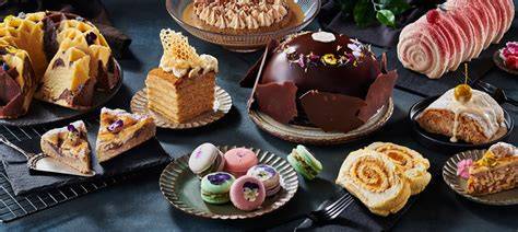 Kuchenauswahl und Kuchenreste
