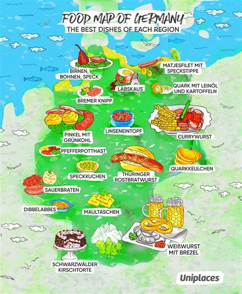 Kulinarische Karte Schwabens mit typischen Gerichten und regionalen Spezialitäten