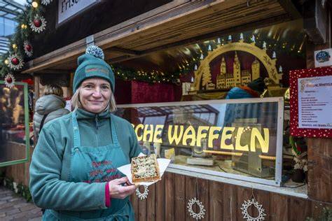 Kultiger Gerd's Waffeln Wagen am Weihnachtsmarkt