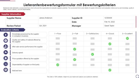 Kundenbewertungssystem und Bewertungskriterien