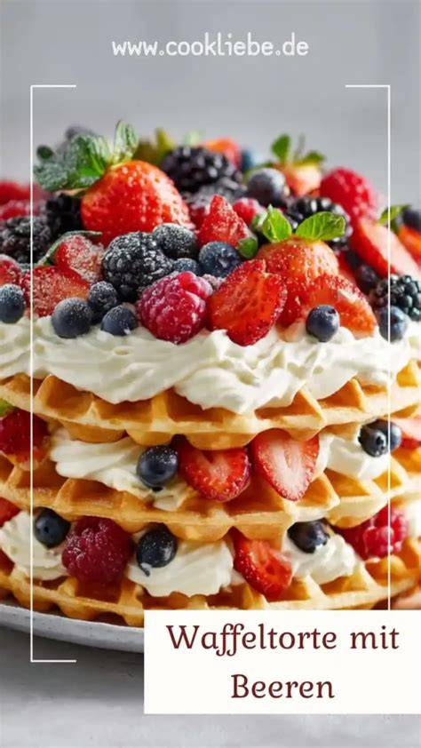 Kunstvoll dekorierte Crêpe-Torte mit Beeren, Minze und Kakaopulver auf einer Festtafel