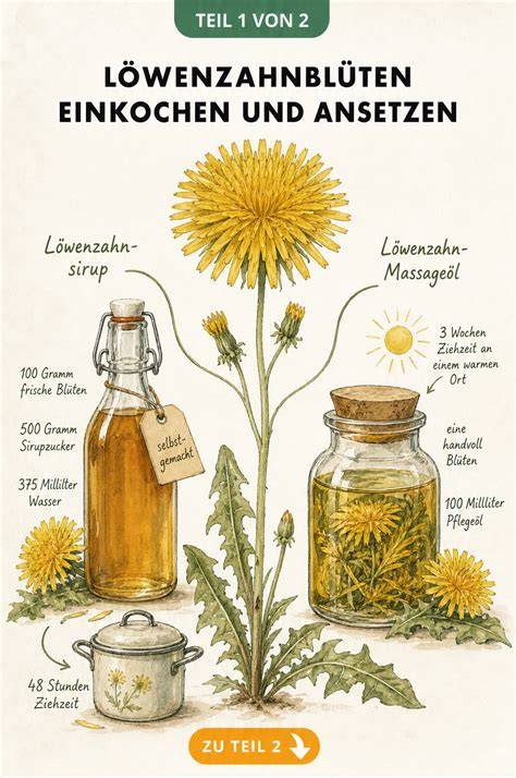 Löwenzahnblüten sammeln und Sirup kochen (Infografik)