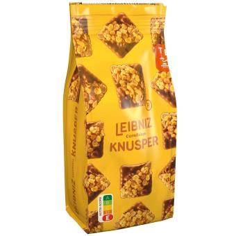 LEIBNIZ Knusper Snack Cornflakes Schoko Packung und Produktaufnahme