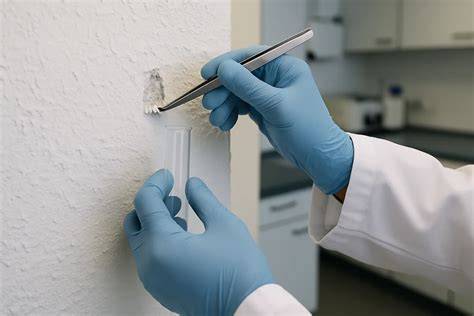 Laboranalyse: Proben im Teströhrchen und Mikroskopbild von Aflatoxinen