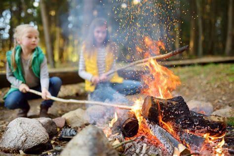 Lagerfeuer mit S'mores-Auswahl