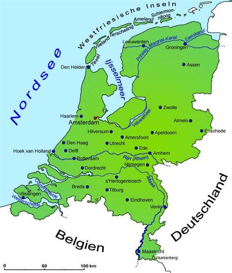 Landkarte Niederlande - kulinarische Highlights und typische Gebäcke