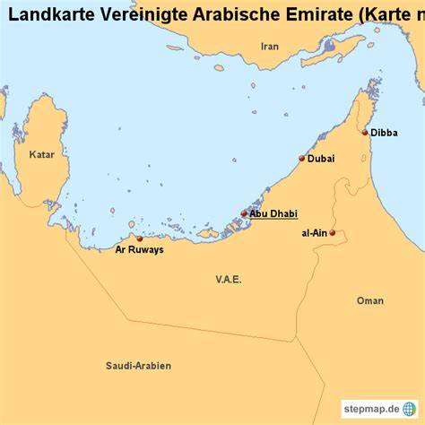 Landkarte Vereinigte Arabische Emirate - Ursprung Dubai-Schokolade
