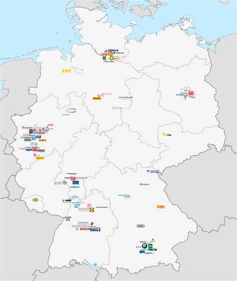 Landkarte der größten deutschen Schokoladenhersteller und Werksverkäufe