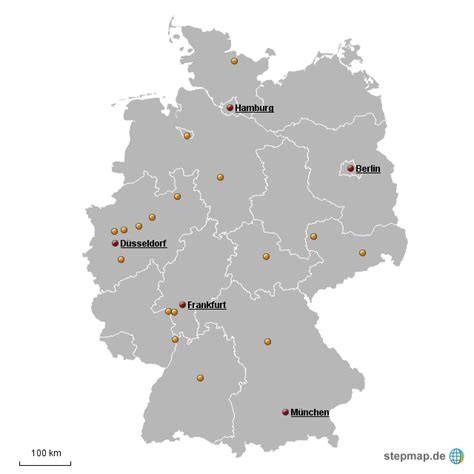 Landkarte mit Standorten deutscher Imkereien