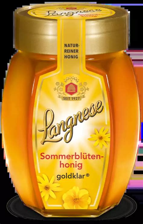Langnese Honig Glas mit sommerblüten