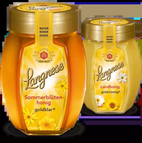 Langnese Honig Glas und Etikett