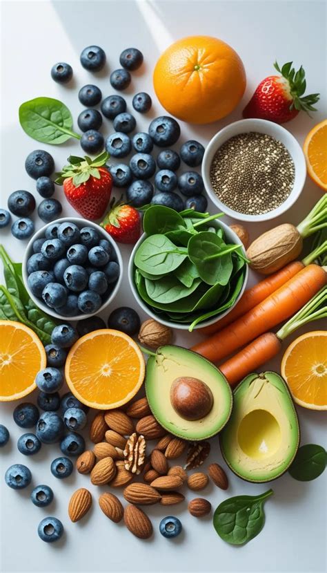 Lebensmittel für strahlende Haut: Gemüse, Beeren, Nüsse, Öle