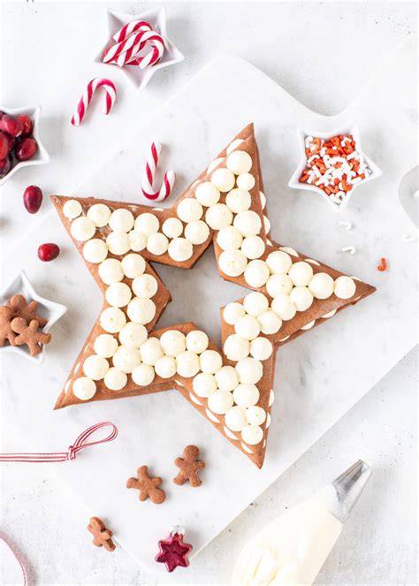 Lebkuchen Cream Tart Stern mit Dekoration