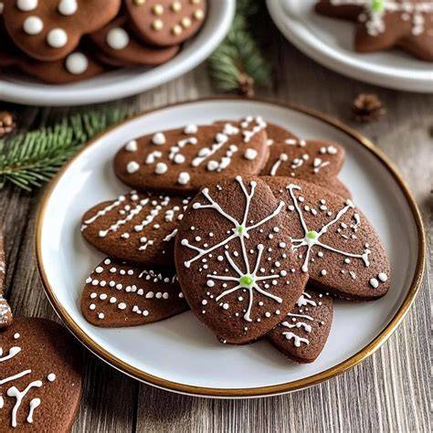 Lebkuchen Plätzchen auf Teller dekoriert