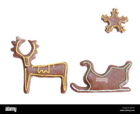 Lebkuchen Rentier Ornament auf weißem Hintergrund