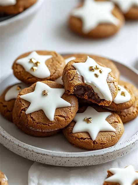 Lebkuchen in einer Bäckerei, glitzernde Weihnachtsdekoration
