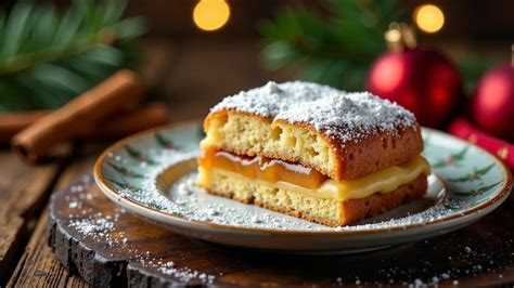Lebkuchen mit Marzipanfüllung auf einem Teller
