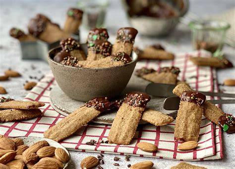 Lebkuchen mit Schokolade und Mandeln