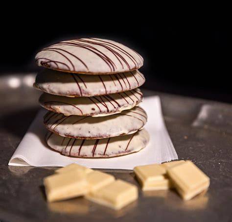 Lebkuchen mit weißer Schokolade - Nahaufnahme der Glasur