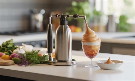 Lebkuchen-Espuma in Siphon gefüllt