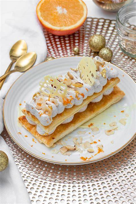 Lebkuchen-Orangen Millefeuille Dessert