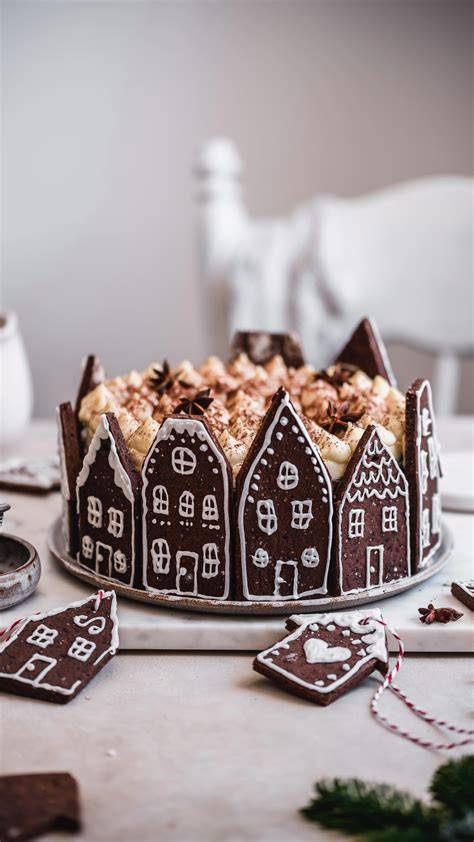 Lebkuchengewürz auf Weihnachtsgebäck gestreut, daneben Zutaten
