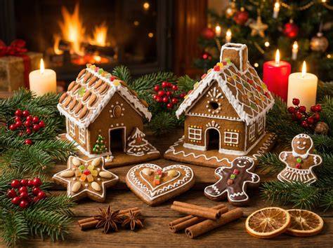 Lebkuchenhaus als Symbol für Winterfreuden und Familientradition