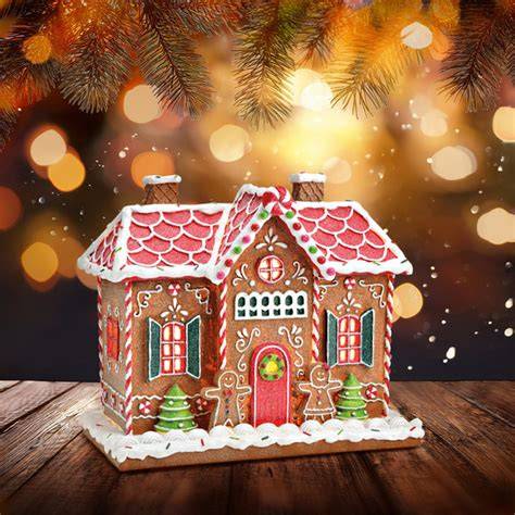 Lebkuchenhaus mit Deko