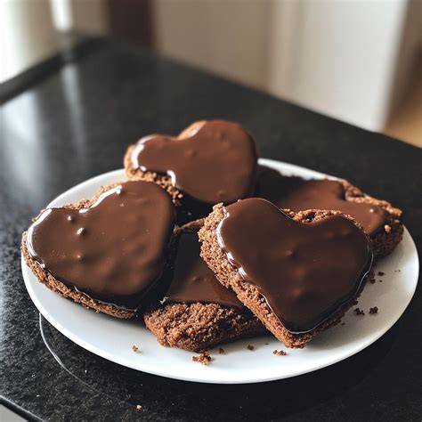 Lebkuchenherzen auf einem Backgitter mit Schokoladenglasur