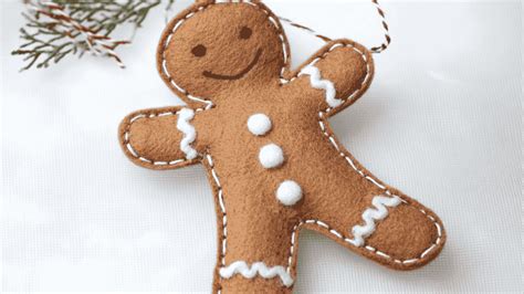 Lebkuchenmann aus Filz, fertige Deko, Weihnachtsatmosphäre