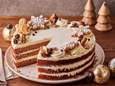 Lebkuchentorte dekoriert mit Lebkuchen und Streuseln