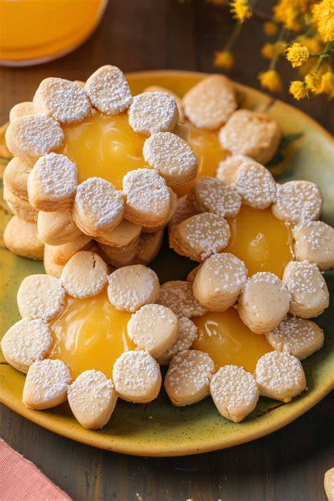 Lemon Curd Shortbread auf einer Kaffeetafel
