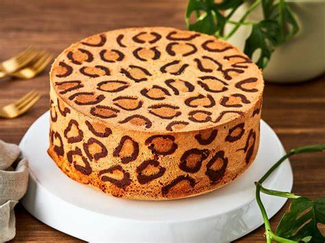 Leoparden-Kuchen Anschnitt mit Muster