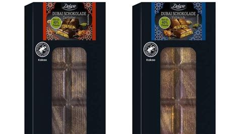 Lidl Deluxe Dubai-Schokolade Packungen im Regal